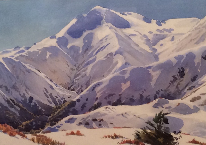 AA Deans | Mt Hutt | 1979 |   watercolour | 87 x 105 cm | McAtamney Gallery and Design Store | Geraldine NZ